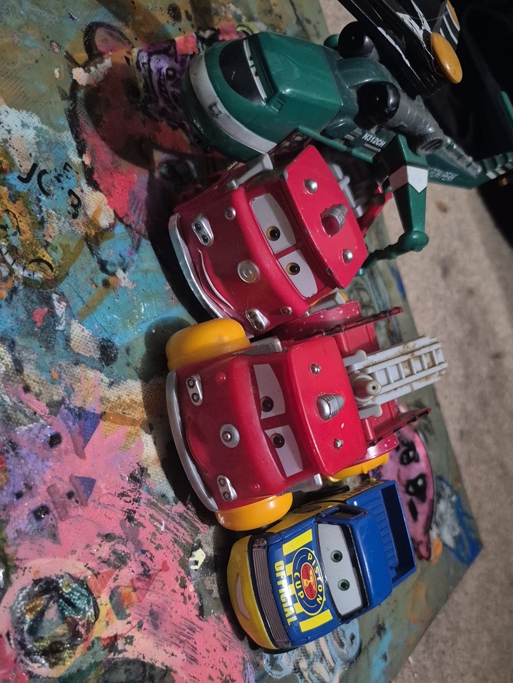 Disney Pixar Cars Die-Cast Rescue Vehicle Set - Red, Blue, Green